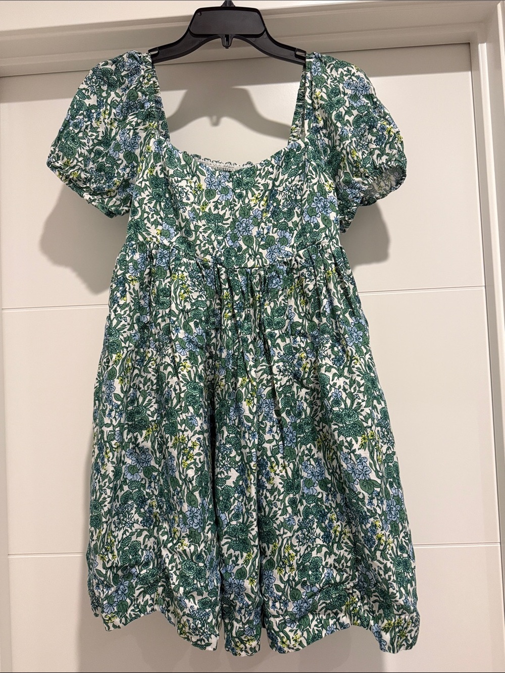 J. Crew Green and Blue Floral Mini Dress